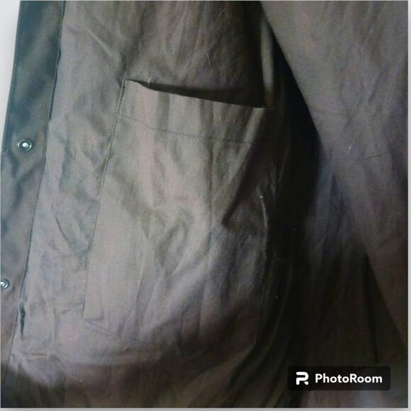 Oil Skin Duster Brown Jacket Long Trenchcoat Treated Cotton Waterproof Medium - Picture 8 of 12